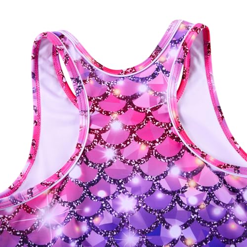 Image of UNIFACO Girls Swimsuits Two Piece Tankini Bathing Suits Boyshort Summer Beach Rash Guard Swimwear for 4-13T