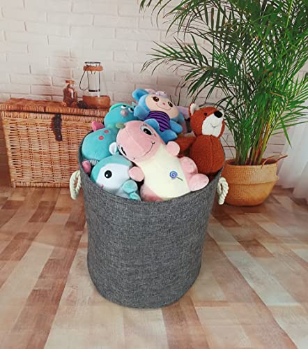 Image of Round Laundry Basket Storage Bins Nursery Hamper Gift Baskets for Home,Office,Home Decor