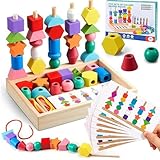 ZHEYU Juguetes Montessori Secuenciación de Cuentas, Clasificación y Apilamiento, Juguetes para Clasificador de Formas,...