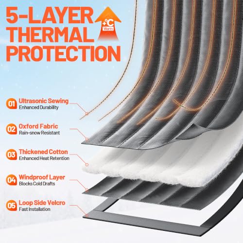 Magnetic Thermal Insulated Door Curtain with Clear Window - image 3