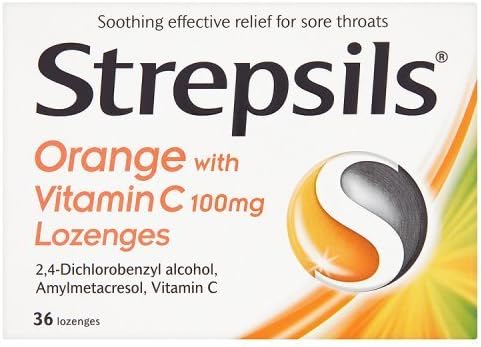 Orange with Vitamin C 100mg 36 Lozenges by Strepsils