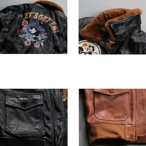 Amazon | [SnowKiTo] 冬羊革牛革空飛ぶ猫飛行服バイク服ジャケット 
