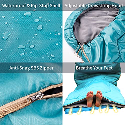 Sleeping Bags 40℉ For Adults & Kids, 87" X 33" Oversized Camping Sleeping Bag - Waterproof, Lightweight, Portable - 3 Season Warm & Cool Weather- Ideal For Hiking Backpacking Camping #TOP5