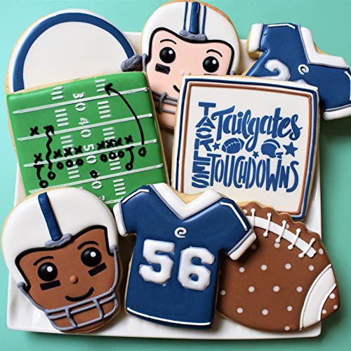 Football Cookie Cutter Set Stainless Steel With Jersey, Helmet, Football, Fan Hand, Trophy Cup, International Sport Themed Dough Fondant Biscuits Molds #TOP3
