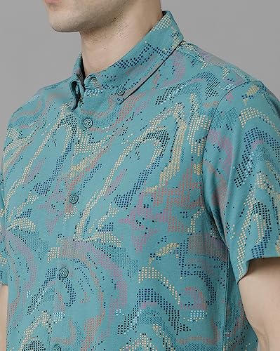 Image of VOI Jeans Men's Teal Slim Fit Shirt