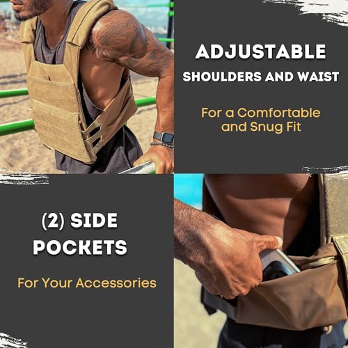 Polyfit (Fortify) Weighted Vest for Strength and Endurance Training, Fitness Workouts, Running, WODs - GREEN