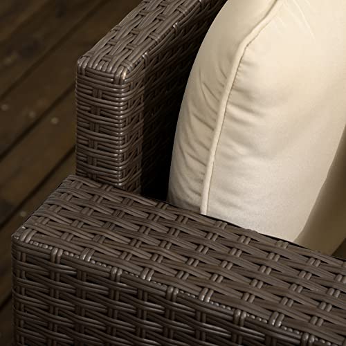 Outsunny US860-302V00BN0131 Patio Wicker Loveseat With Cushions, 2-Seat Outdoor Pe Rattan Couch thumb #8