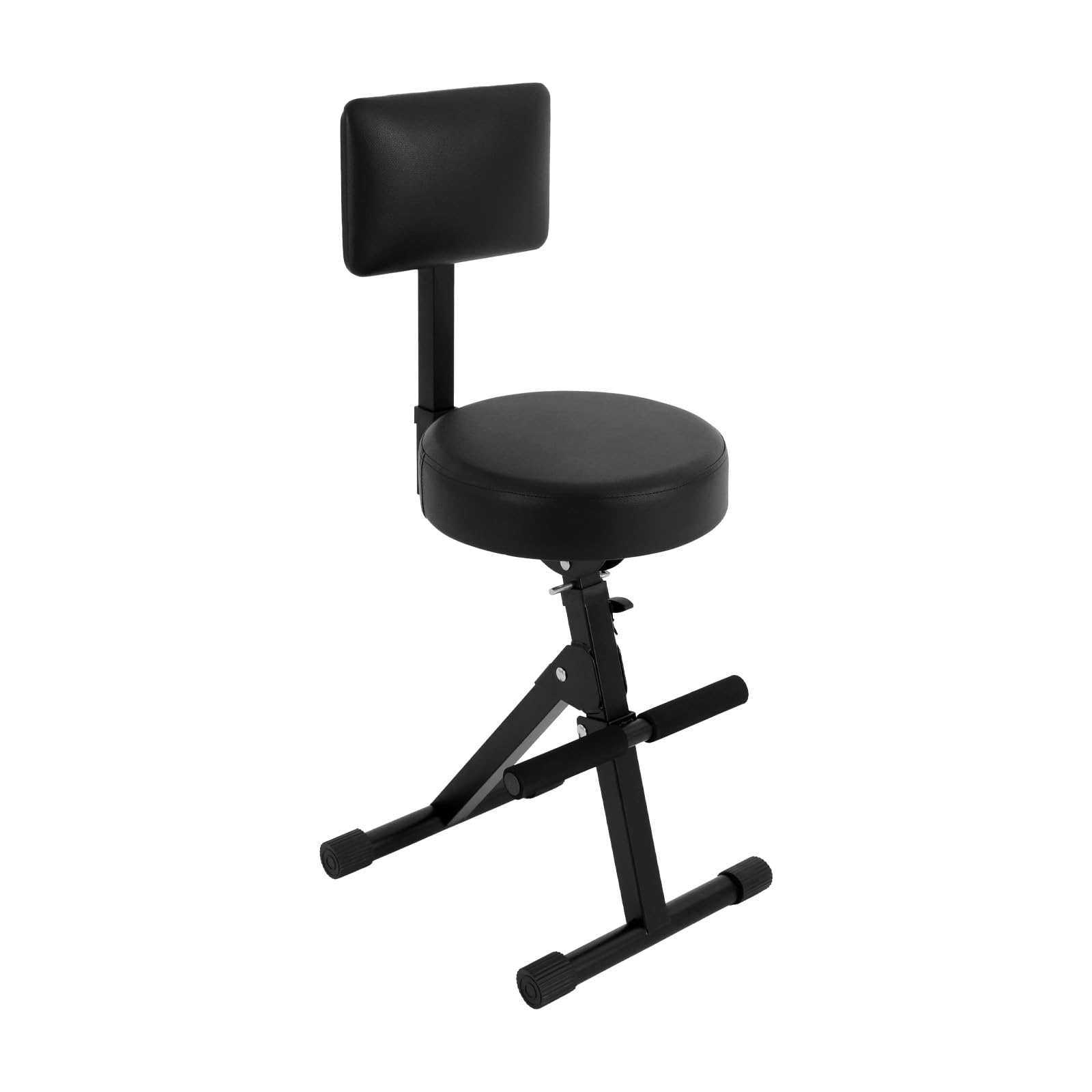 Tabouret de guitare, siège de batterie, réglable en hauteur, avec dossier et repose-pieds, pour adultes, charge maximale : 100 kg, noir
