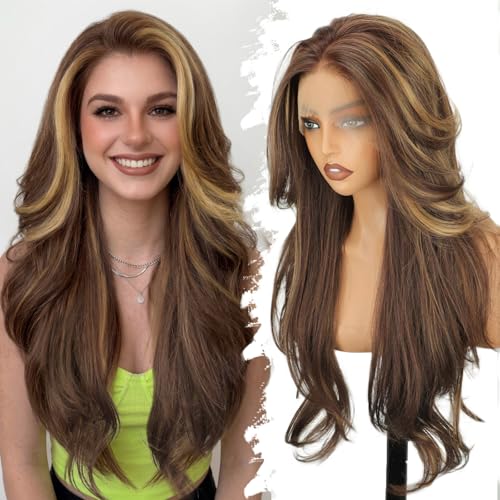 Eawwii 13x4 HD Lace Front Glueless Wigs for Women Brown