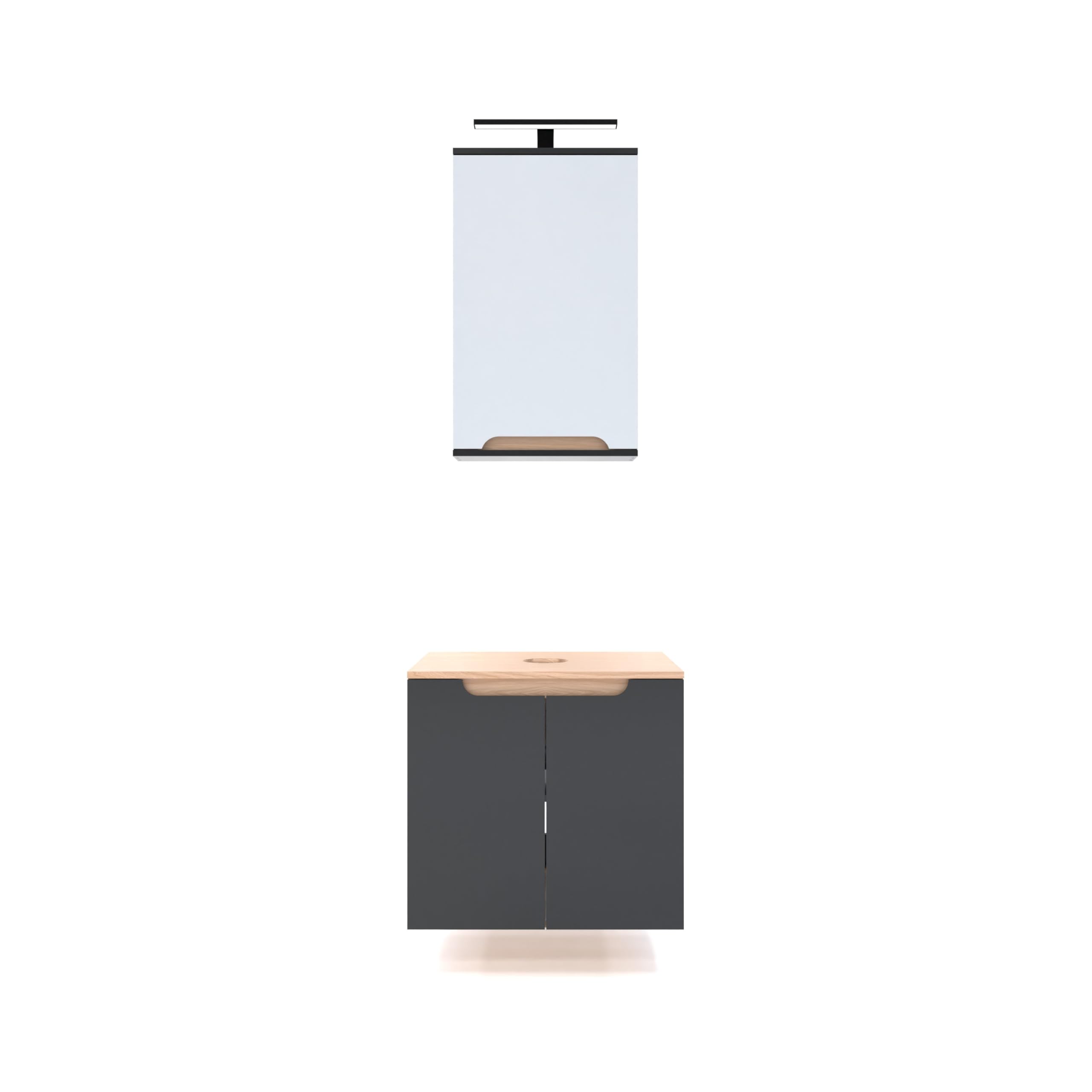szafka pod umywalkę - szafka łazienkowa z wycięciem na syfon 60 x 45 x 70 cm - szafka pod umywalkę - szafka pod umywalkę - szafka łazienkowa - szafka łazienkowa - szary