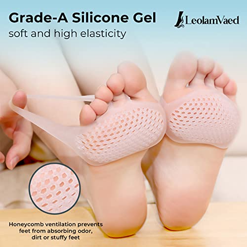 Image of Reusable Metatarsal Pads Women, Ball of Foot Cushions for Women All Day Pain Relief and Comfort, Washable Heel Pads One Size Fits All High Heel Inserts (10 Pieces in A Set)