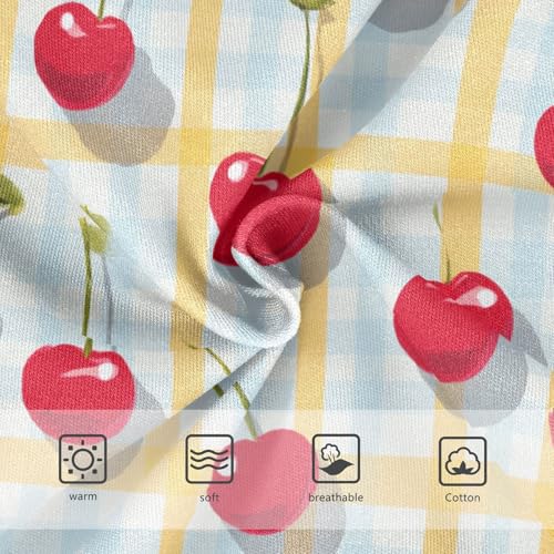 Wusikd Cherries Gingham Girls' Underwear Cotton Girls Briefs Soft Toddler Underwear 2T3