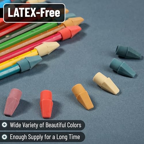 Image of Mr. Pen- Pencil Erasers Toppers, 120 Pack, Colorful, Latex Free, No Smudge | Mr Pen Erasers for Pencils