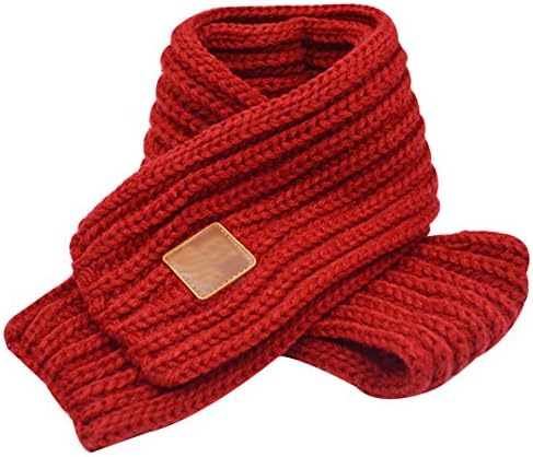 LA HUATE Kids Scarves Autumn Winter Wool Knit Scarf Warm Solid Color Neckerchiefs Collar Neck Warmer