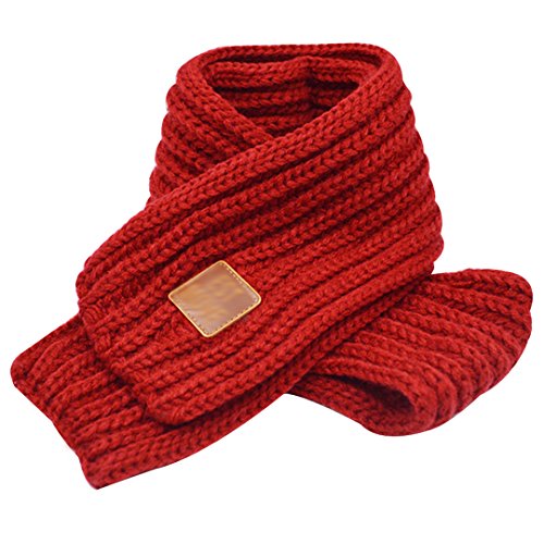 LA HUATE Kids Scarves Autumn Winter Wool Knit Scarf Warm Sol
