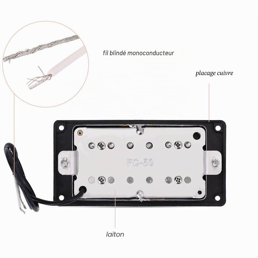 Micros de guitare en métal chromé avec manche et chevalet pour guitares électriques LP