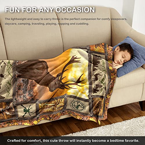 Deer Hunting Blanket Fleece Soft Cozy Throw Blanket For Couch Bed Living Room, Lightweight Flannel Plush Warm Travel Throws And Blankets For Sofa 60X80 Inches #TOP3