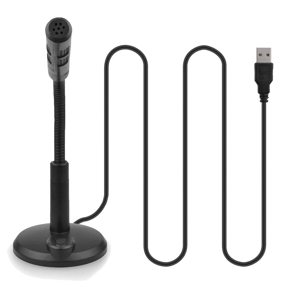 Image of USB Noise Cancelling Microphone for PC & Mac, PARUHT 360 Adjustable Gooseneck, Omnidirectional Condenser for Laptop, Computer, Gaming, Voice Chat Online Meetings Black MIC309