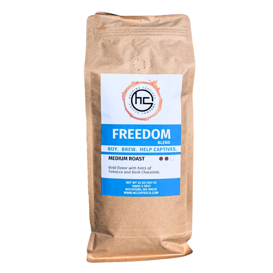 Helping Captives Coffee Co. - Freedom Blend Medium Roast Coffee, Whole Bean, Premium Quality, Non-GMO, 100% Arabica, Rich Bodied, 32oz Bag (Pack of 1)