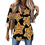 Big Win Women's Blouses Shirt V Neck Casual Long Sleeve Button Down Tops Tee