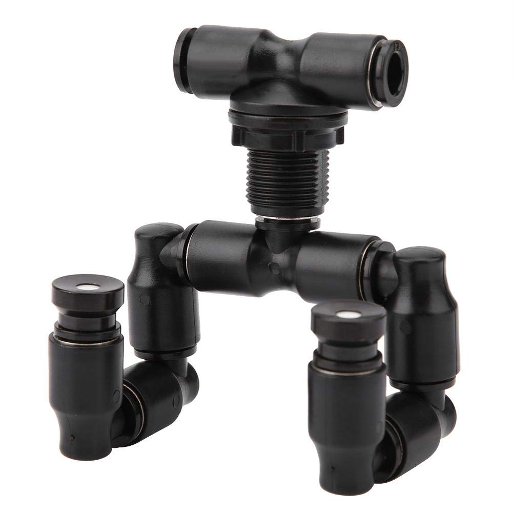 Bone Design Nebel Sprinkler, 360 verstellbare Düsen Reptile Nebel Sprinkler Aquarium System Connect 1/4 '' Tub Pet Kühlsystem für Rainforest Tank, schwarz