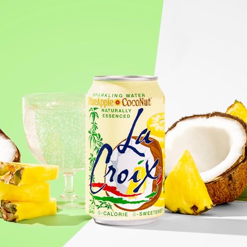 Image of LaCroix Sparkling Water | Pineapple Coconut Flavor | 8-Pack | Naturally Essenced, Zero Calorie, Sodium Free | 12 Fl Oz Cans