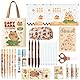Zadoreck Capybara Schulsachen Schreibwaren Set mit Tasche aus Segeltuch,Gelstifte, Notizbuch, Kleber, Federmäppchen,Kreatives Set für Schüler, Lehrer, Geschenkidee zum Schulbeginn