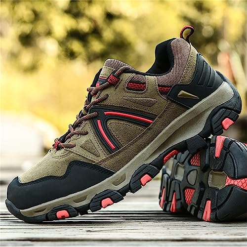 JiuQing Men's Hiking Shoes Waterproof Walking Boots Breathable Casual Camping Trails Outdoor Shoes4
