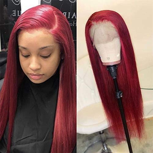 Gemilla 13×6 Lace Front Real Human Hair Wigs, Pre-Plucked Natural Hairline with Baby Hair Glueless Wavy Wigs (99J, 12 Inch)
