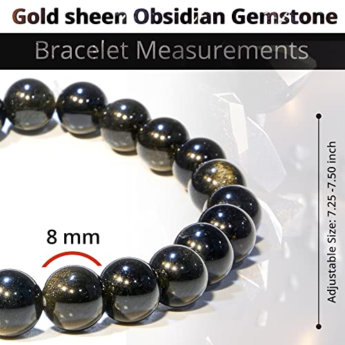 Image of ANAYA AGATE Healing Crystal Bracelet for Women and Men - 8mm Round Beaded Bracelet for Men and Women - Unisex Stretchy Gemstone Bracelet for Healing and Protection