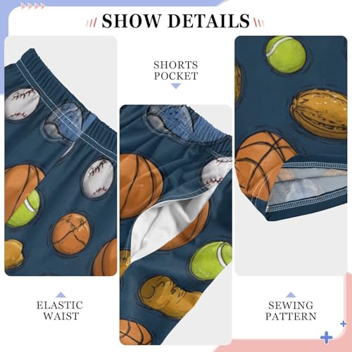 Cartoon Sports Balls Lounge Pajama Pants Soft PJ Bottoms for Sleepwear Ages 6-14 Years4