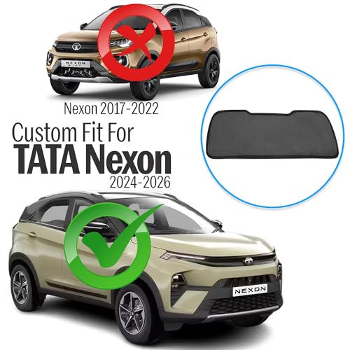 Image of Autofact Dicky Curtain for Tata Nexon | Custom Fit Rear Windshield Sunshade | UV & Heat Protection | Foldable Mesh | Privacy & Cooling Car Accessory