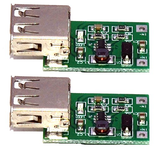M. A. Enterprises DC 0.9V-5V 0.6A USB Charger Step Up PCB Module Mobile Power DC-DC Boost Converter Board (Multicolour) -2 Pieces