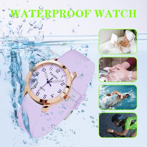 Analog Watch for Girls Ladies Women,Waterproof Simple Casual Luminous Dial Quartz Watch with Comfortable Soft Strap Easy to Read for Teen Girls Student Ages 12+4