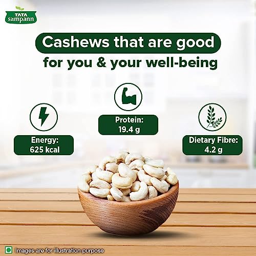 Image of Tata Sampann Pure Cashews Whole /Kaju, 500g, Nutritious & Delicious, Premium Kaju nuts, Rich in Protein, Magnesium & Phosphorus, Deluxe Size & Crunchy Nuts (Pack of 3)