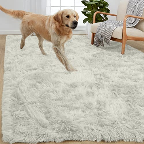 Gorilla Grip Premium Faux Fur Area Rug, 6x9, Fluffy Sheepskin Shag