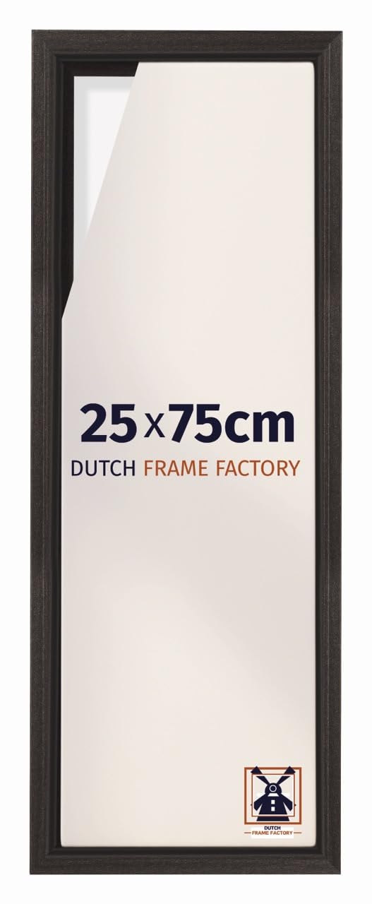 Dutch Frame Factory - Schattenfugenrahmen 25x75 - Oak Dark - Rahmen für Leinwand Bilder auf Keilrahmen - MDF - Lausanne