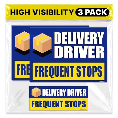 Image of GEEKBEAR Delivery Driver Car Magnet - Eye-Catching, Reflective, Weather-Resistant - Set of 3 (Blue)
