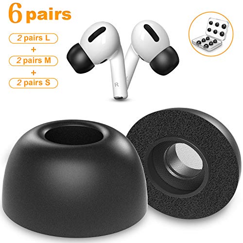 New bee Écouteurs de Rechange pour Airpods Pro 6 Paires dEmbouts en Silicone pour Airpods Pro (SML) (Mousse à Mémoire)