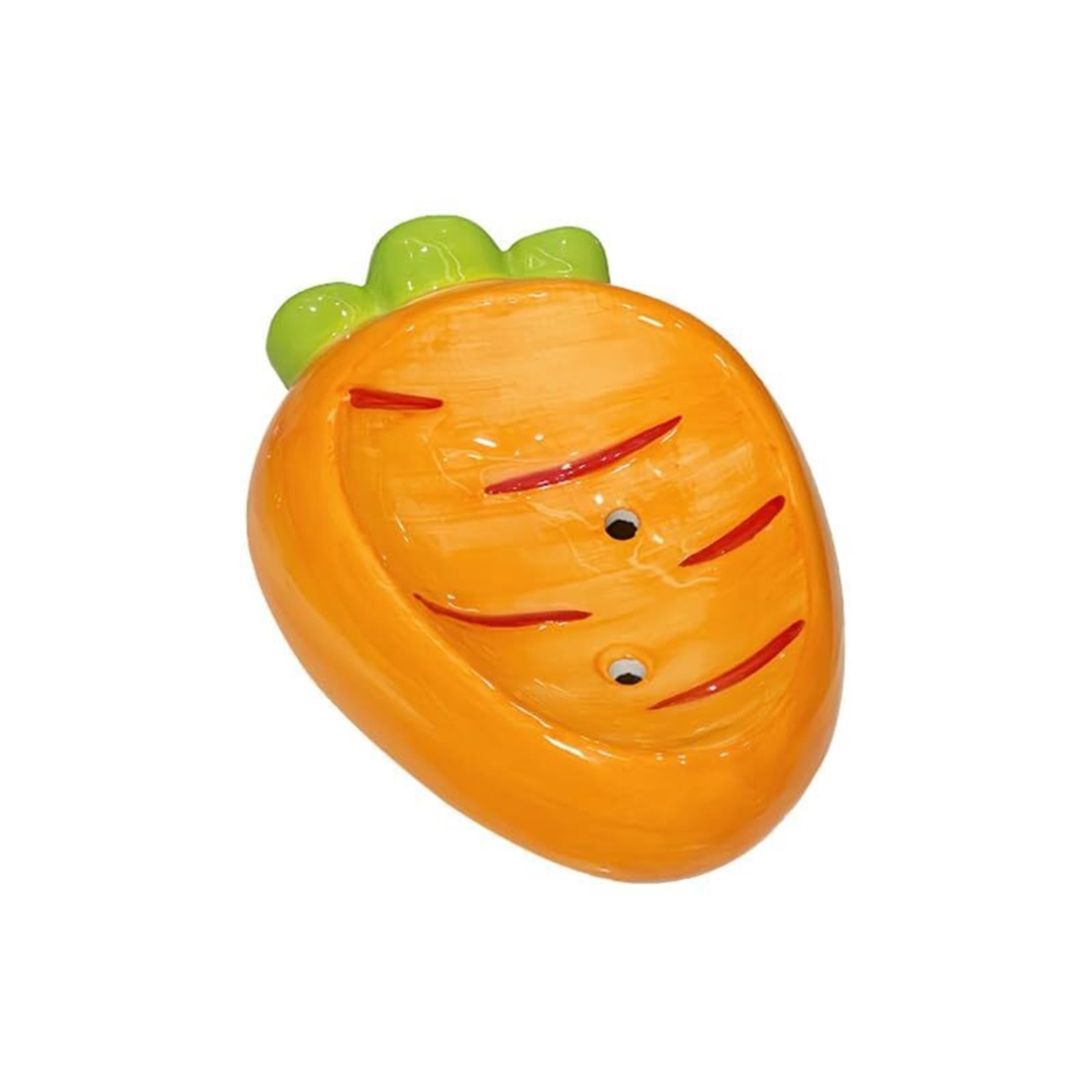 Holder for Shower Ceramic Carrot Soap Dish Orange Bathroom Holder With Drainage Stand for Kitchen