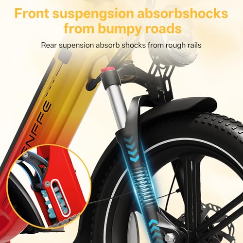 Image of Foldable Electric Bike for Adults, 7-Speed 20 inchx4 Fat Tire Ebike with Removable Battery, Up to 100 Miles Range, Full Suspension Step-Thru E Bike, UL 2849 Certified