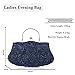 Imagen de CORIOS Bolsa de Noche para Mujer Vintage Floral con Cuentas Clutch Embrague de Lentejuelas Bolsos de Fiesta Bolso de Boda Elegante Bolso de Hombro para Lujoso Fiesta de Graduación Banquete Azul