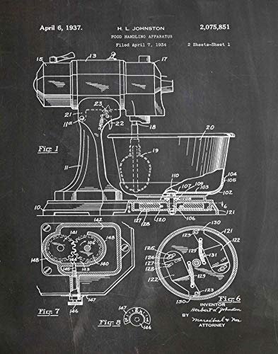 Food Mixer Poster Food Mixer Bake Off Vintage Bakery Gift Baker Gift for Pastry Chef Decor Chef Wall Art Chef Poster Baker Poster WB348 (46cm x 61cm, Chalkboard Black)