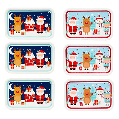 Invero Set of 6 Fun Christmas Serving Trays Cover