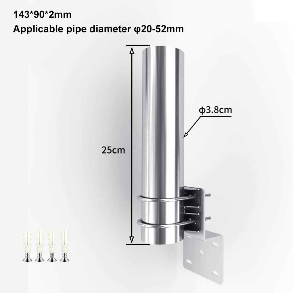 Support d'antenne universel pour l'extérieur - Support de mât pour montage extérieur pour amplificateur de signal - Longueur : 9,8 pouces