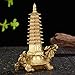 BRASSTAR Brass Feng Shui Statue Dragon Turtle Wenchang Pagoda Home Office Decoration Attract Academic and Career Luck Education Tower Figurine Gift for Collection PTZY051