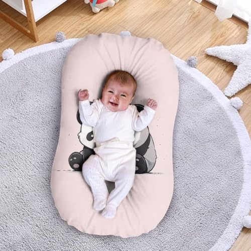 Image of ZOUTAIRONG Cute Panda Bassinet Sheet Stretchy Bassinet Sheets Bassinet Crib Sheets Set Fitted for Baby Boy and Girl Comfort Fitted for Oval Rectangle Hourglass Bassinet Pad Pink