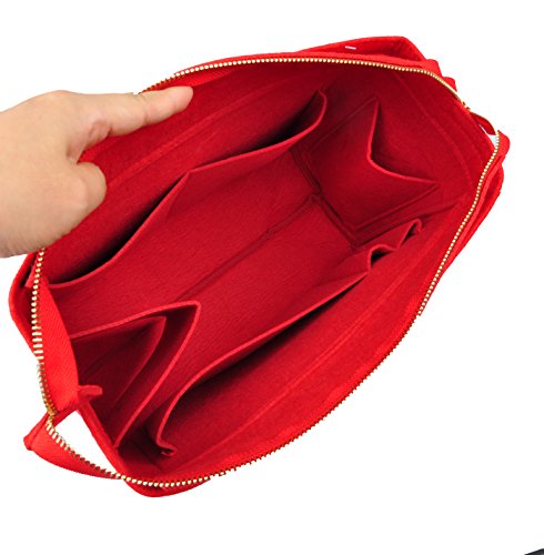 Organizador para bolso de fieltro rojo tamaño grande miniatura 4