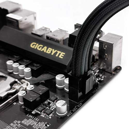 EZDIY-FAB EPS 8 Pin Femmina a CPU 8 Pin (4+4) ATX 4 Pin Maschio Alimentatore Convertitore di Alimentazione 4 Pin Cavo di Prolunga per Scheda Madre 11.8 Pollici (30 cm)-Nero Grigio