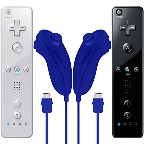 AFUNTA-Nunchuck-Controller-per-Wii-U-2-Pacchetti-di-Ricambio-per-Wii-U-Video-Game-Blu-Scuro